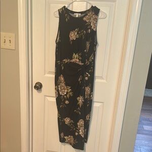 Nine Britton Cream and Blue Sheath Midi Dress- Only Worn Once